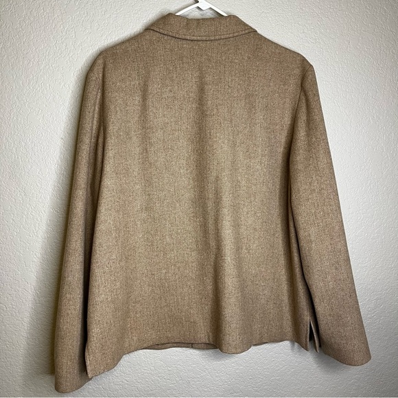 Pendleton Vintage Women's Tan Herringbone Button Down Virgin Wool Jacket Size 18 - Picture 8 of 16
